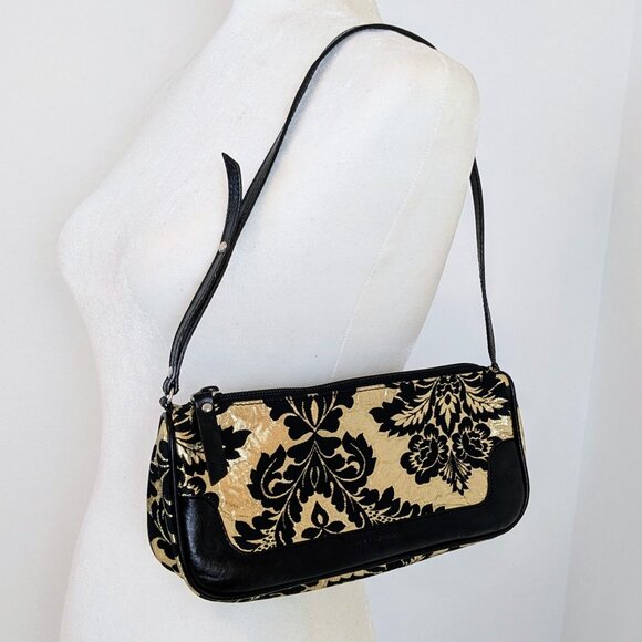 Dolce & Gabbana black gold leather satin mini shoulder bag Y2K vintage - Picture 2 of 16